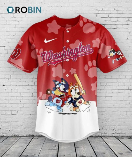 Washington Nationals Bluey and Bingo Baseball Jersey Shirt Style