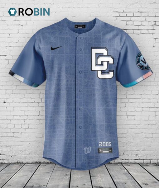 Washington Nationals Nike Blue 2025 City Connect Elite Baseball Jersey Shirt Style