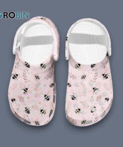 Water proof Pink Slippers Bee Pattern Classic Crocs