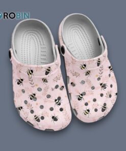 Water proof Pink Slippers Bee Pattern Classic Crocs