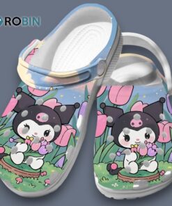 Water resistant Cute Kuromii Hugs Tulip Flowers Cartoon Crocs for Men, Women, Kid Water resistant Cute Kuromii Hugs Tulip Flowers Cartoon Crocs for Men, Women, Kid