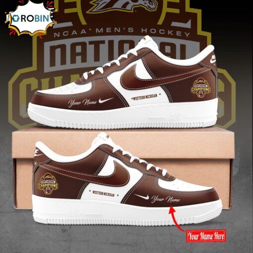 Western Michigan Broncos 2025 NCAA Frozen Four Men’s Ice Hockey National Champions Air Force 1 Sneaker
