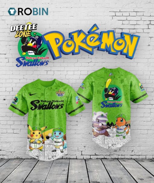 Yakult Swallows x Pokémon Go 2025 Limited Edition Baseball Jersey Shirt Style