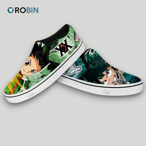 Deku and Gon Freecss Slip On Shoes