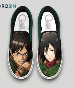 Eren and Mikasa Slip On Shoes