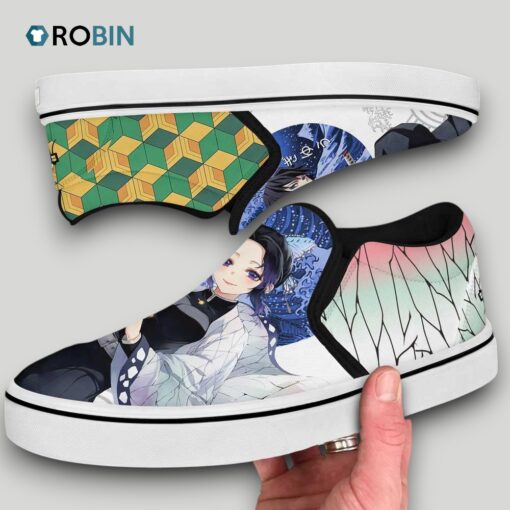 Giyuu and Shinobu Slip On Shoes, Demon Slayer Merch for fans