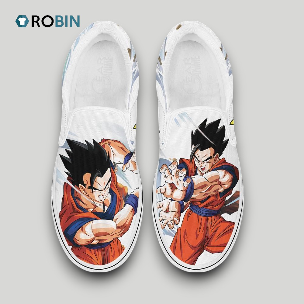 Gohan Slip On Shoes, Dragon Ball Anime Gifts for Fans Gohan Slip On Shoes, Dragon Ball Anime Gifts for Fans