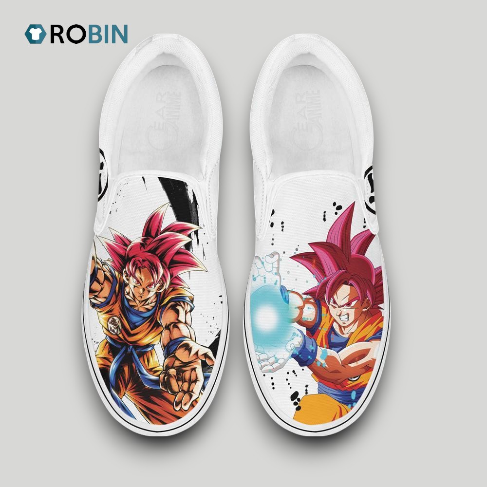 Goku God Slip On Shoes , Dragon Ball Anime Gifts for Fans Goku God Slip On Shoes , Dragon Ball Anime Gifts for Fans