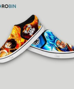 Goku and Luffy Slip On Shoes , Dragon Ball Anime Unique Gifts
