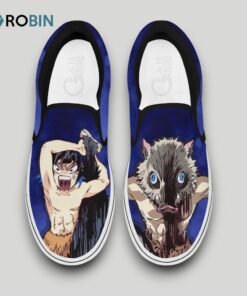 Inosuke Slip On Shoes , Demon Slayer Anime Gifts