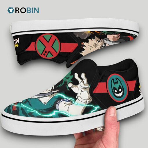 Katsuki Bakugo Izuku Midoriya Slip On Shoes , My Hero Academia Anime Team Gifts