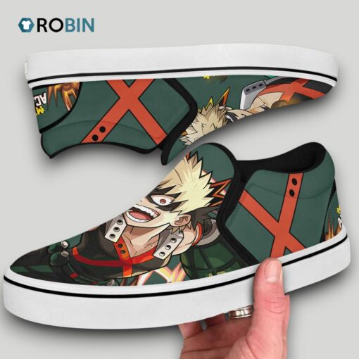 Katsuki Bakugo Slip On Shoes , My Hero Academia Anime Gifts for Fans