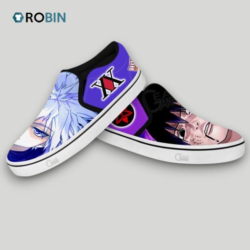 Killua and Sasuke Uchiha Slip On Shoes , Sasuke Footwear