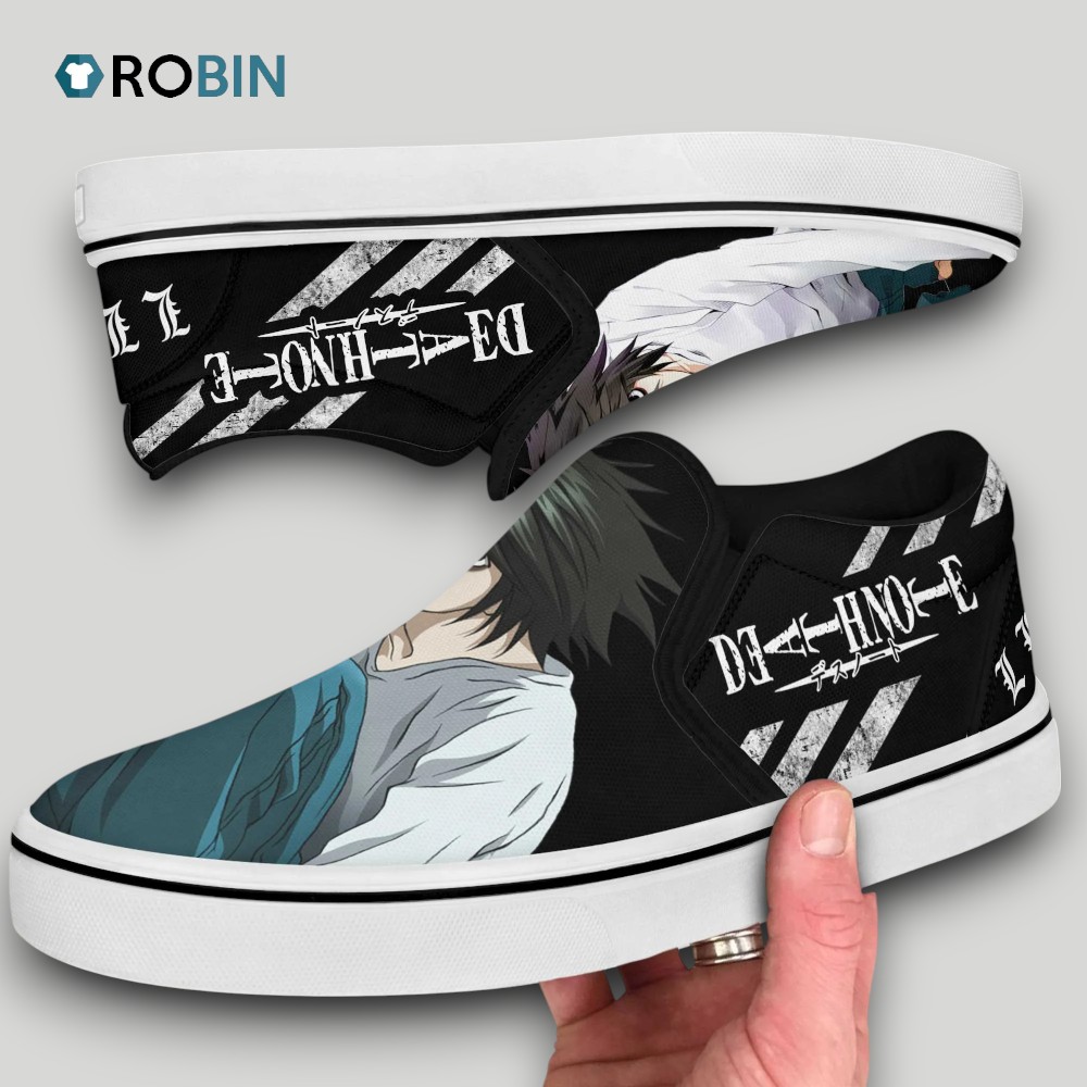 L Lawliet Slip On Shoes Death Note Shoes , Death Note Gear