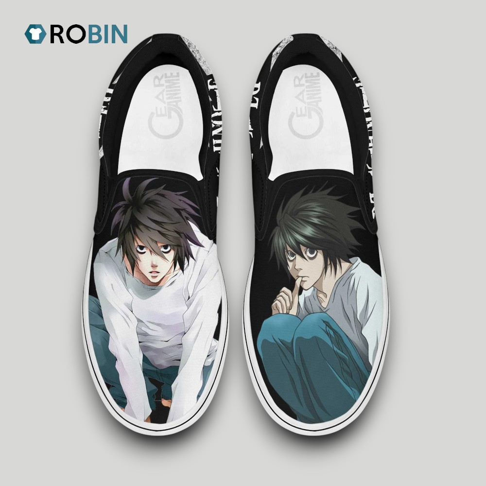 L Lawliet Slip On Shoes Death Note Shoes , Death Note Gear