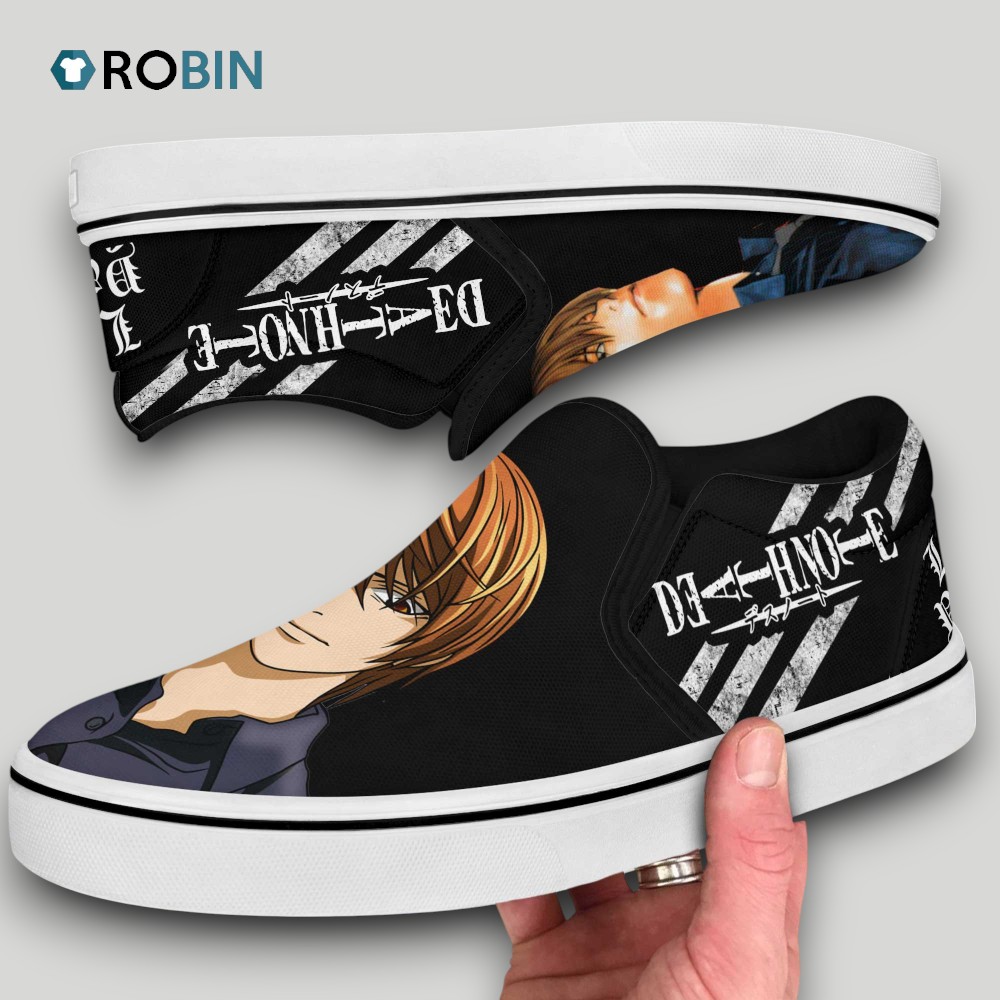 Light Yagami Slip On Shoes Death Note Shoes , Death Note Unique Gifts
