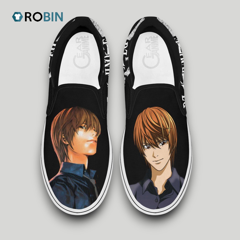 Light Yagami Slip On Shoes Death Note Shoes , Death Note Unique Gifts