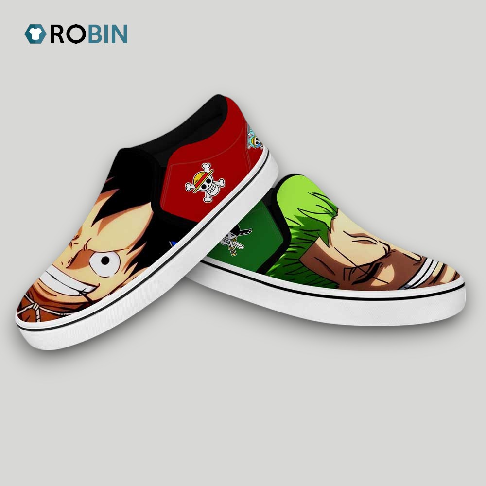 Luffy and Zoro Slip On Shoes , One Piece Anime Merch