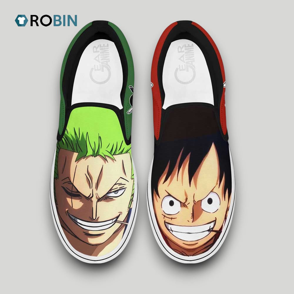 Luffy and Zoro Slip On Shoes , One Piece Anime Merch