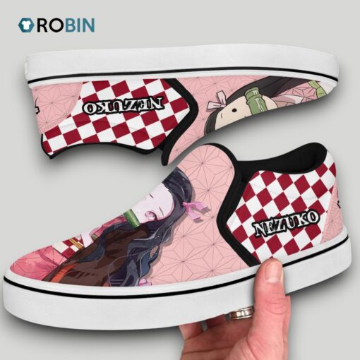 Nezuko Slip On Shoes , Demon Slayer Anime Gifts for Fans
