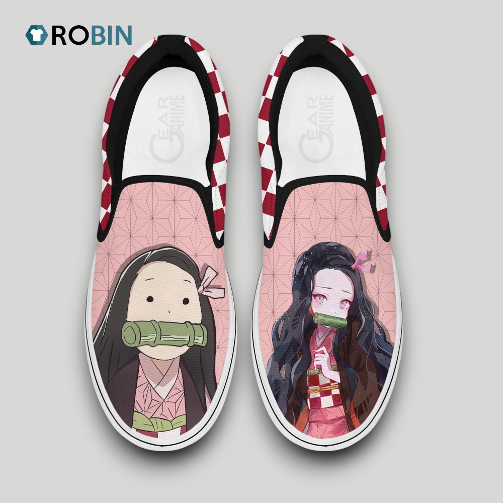 Nezuko Slip On Shoes , Demon Slayer Anime Gifts for Fans