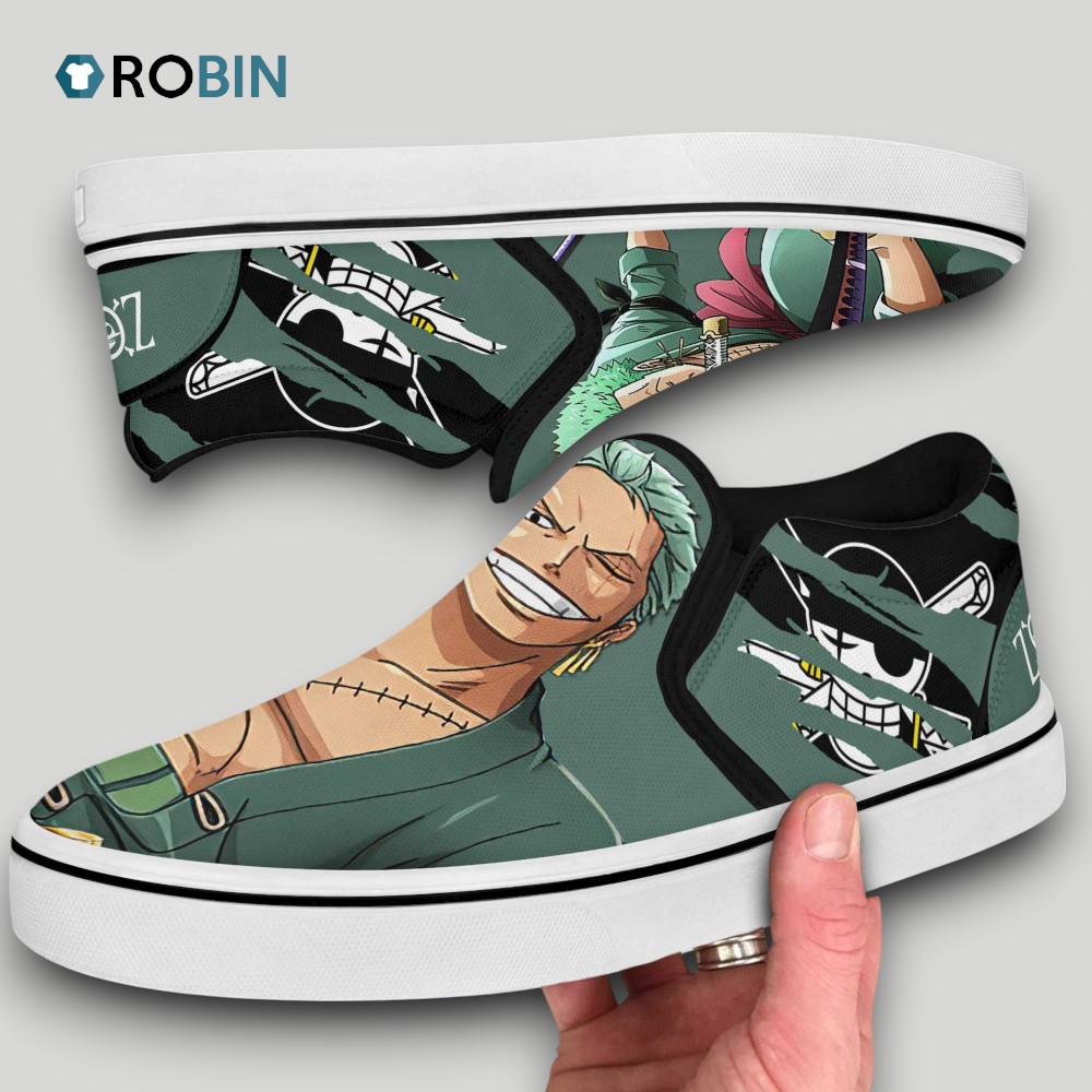 Roronoa Zoro Slip On Shoes , One Piece Anime Gear Roronoa Zoro Slip On Shoes , One Piece Anime Gear