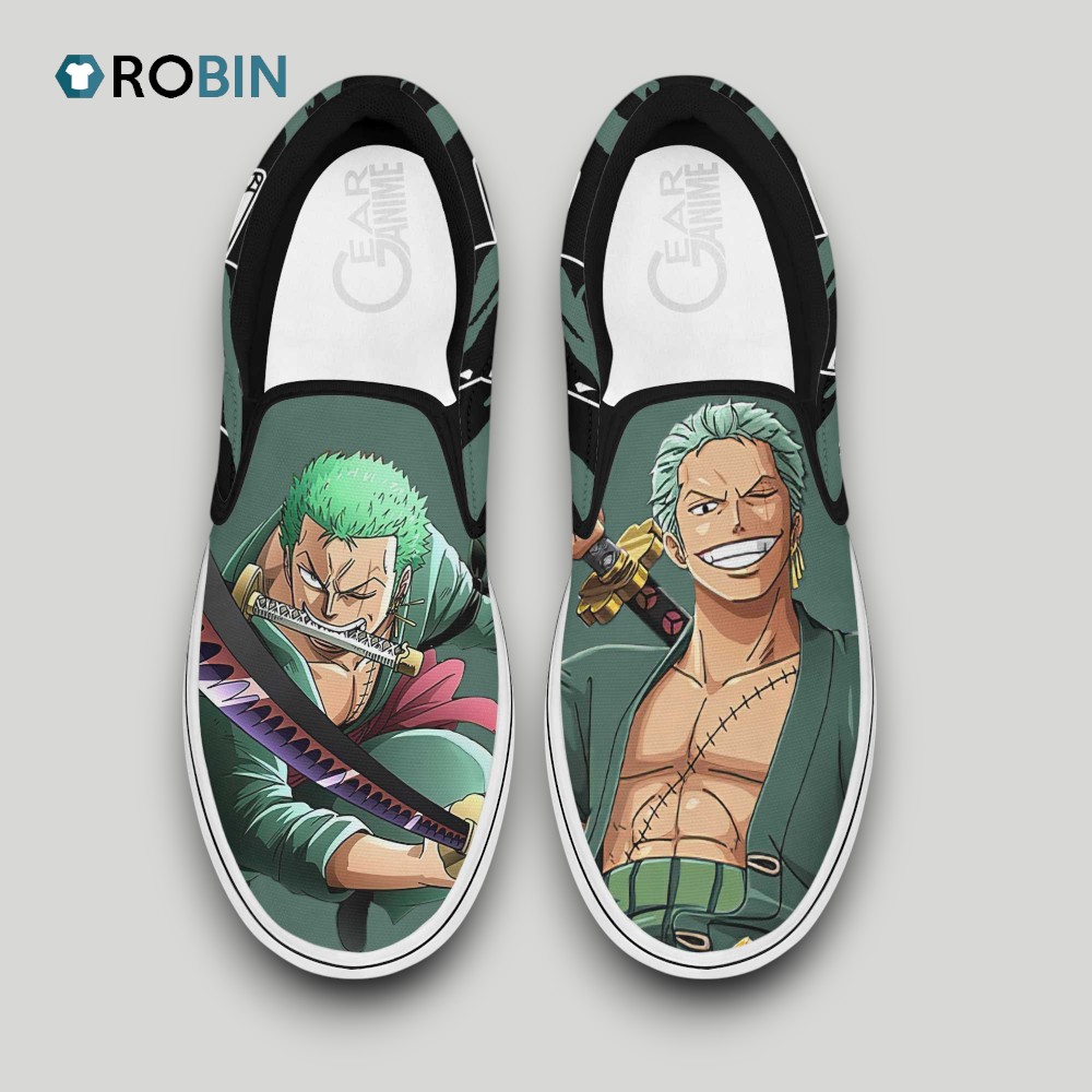 Roronoa Zoro Slip On Shoes , One Piece Anime Gear Roronoa Zoro Slip On Shoes , One Piece Anime Gear