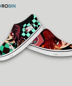 Shoto Todoroki and Tanjiro Slip On Shoes , Kimetsu no Yaiba Footwear Shoto Todoroki and Tanjiro Slip On Shoes , Kimetsu no Yaiba Footwear