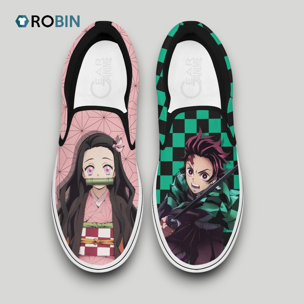 Tanjro and Nezuko Slip On Shoes , Demon Slayer Anime Fan Gears Tanjro and Nezuko Slip On Shoes , Demon Slayer Anime Fan Gears