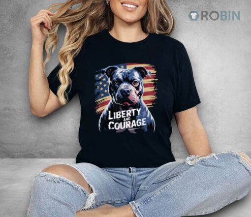 American Pitbull Terrier Usa Flag Patriotic 4th Of July Dog Shirt