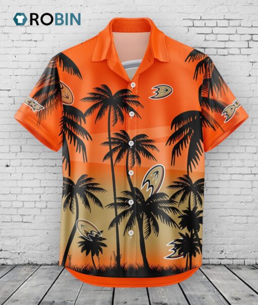 Anaheim Ducks Hawaiian Shirt Coconut Tree