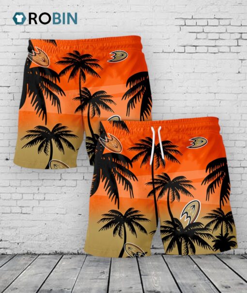 Anaheim Ducks Hawaiian Shorts Coconut Tree