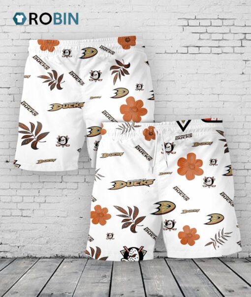 Anaheim Ducks Hawaiian Shorts Tropical Beach