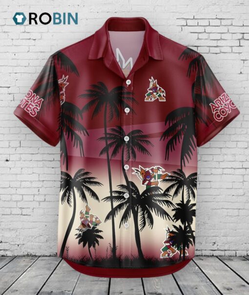 Arizona Coyotes Hawaiian Shirt Coconut Tree