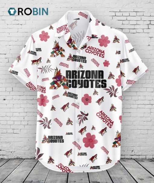 Arizona Coyotes Hawaiian Shirt Tropical Beach