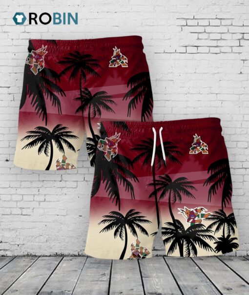 Arizona Coyotes Hawaiian Shorts Coconut Tree