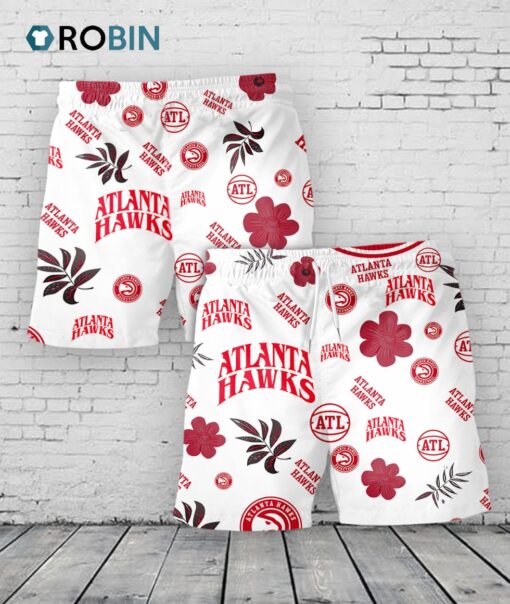 Atlanta Hawks Hawaiian Shorts Tropical Beach