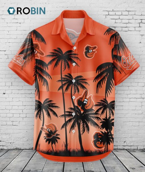 Baltimore Orioles Hawaiian Shirt Coconut Tree