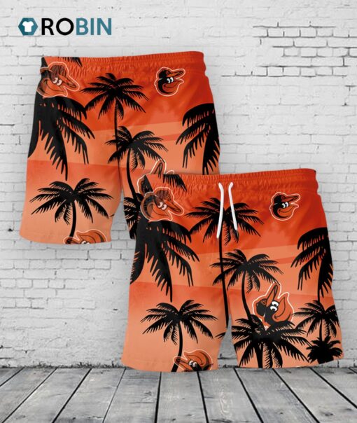 Baltimore Orioles Hawaiian Shorts Coconut Tree