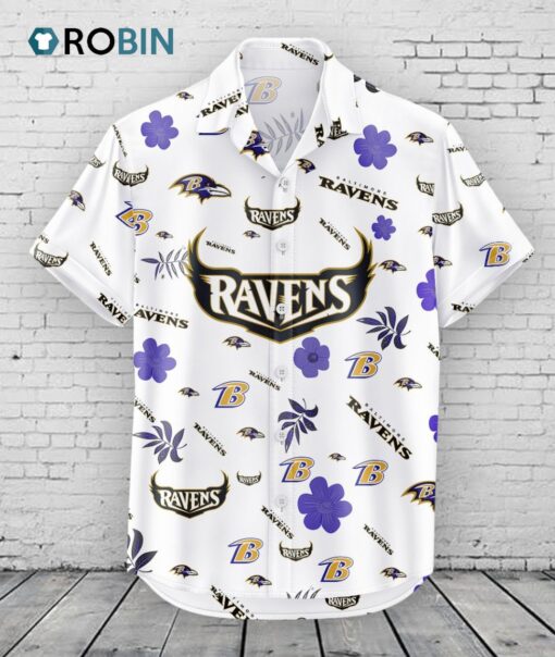 Baltimore Ravens Hawaiian Shirt Tropical Beach