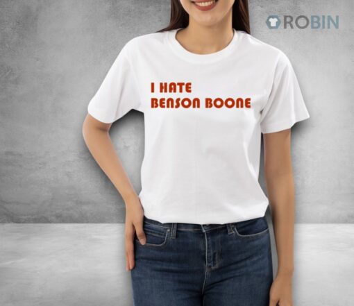 Benson Boone Wearing I Hate Benson Boone Shirt