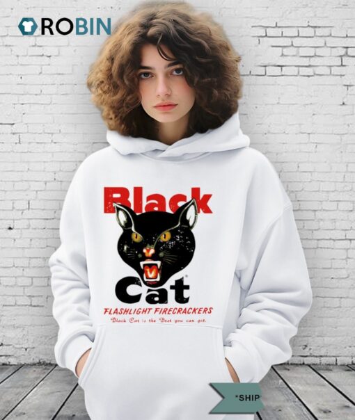 Black Cat Flashlight Firecrackers Shirt