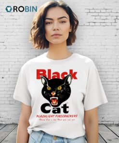 Black Cat Flashlight Firecrackers Shirt