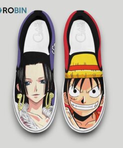 Boa Hancock and Luffy Slip On Shoes , One Piece Anime Footwear Boa Hancock and Luffy Slip On Shoes , One Piece Anime Footwear