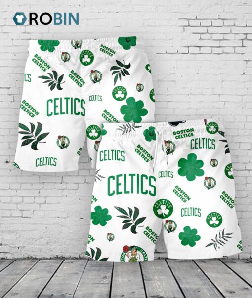 Boston Celtics Hawaiian Shorts Tropical Beach