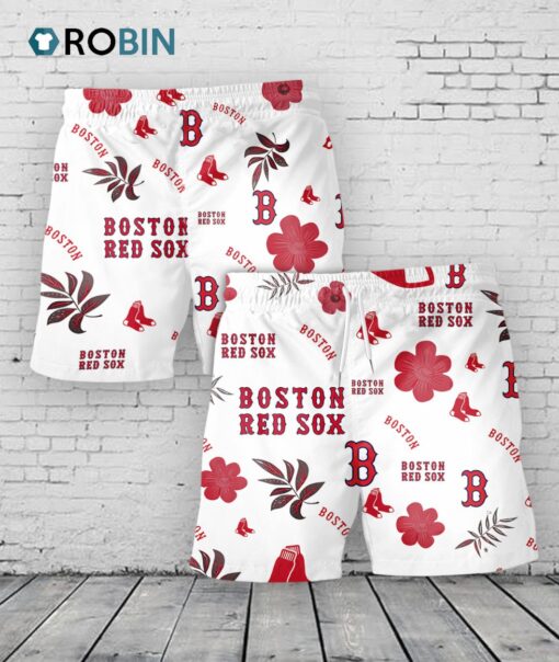 Boston Red Sox Hawaiian Shorts Tropical Beach