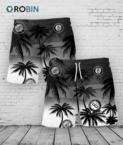Brooklyn Nets Hawaiian Shorts Coconut Tree