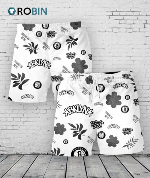 Brooklyn Nets Hawaiian Shorts Tropical Beach