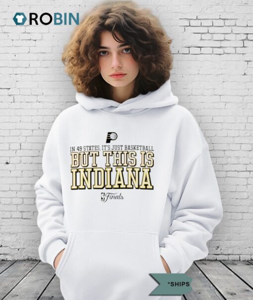 Caitlin Clark Wearing In 49 States It’s Just Basketball But This Is Indiana Pacers 2025 Shirt