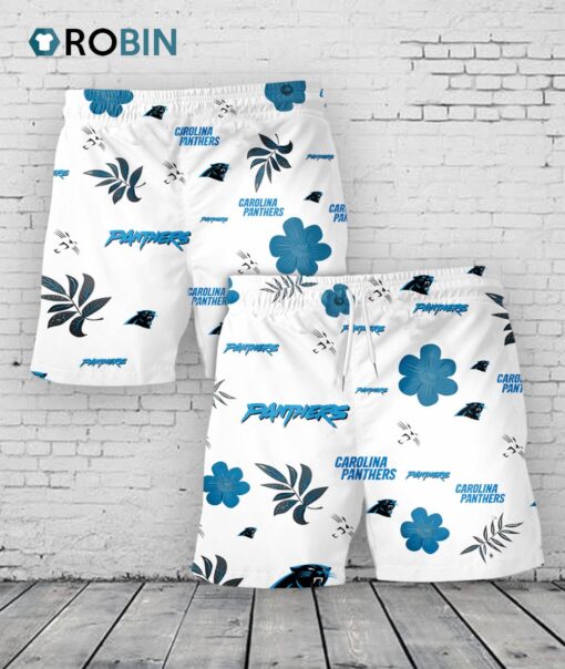 Carolina Panthers Hawaiian Shorts Tropical Beach